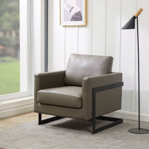 Lincoln Modern Upholstered in Fabric Accent Armchair With Gold/Black/White Metal Frame