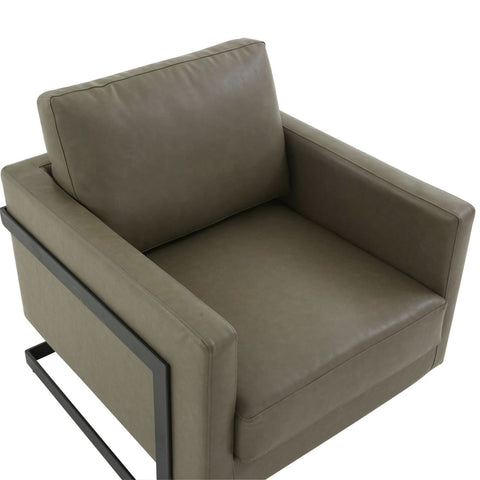Lincoln Modern Upholstered in Fabric Accent Armchair With Gold/Black/White Metal Frame