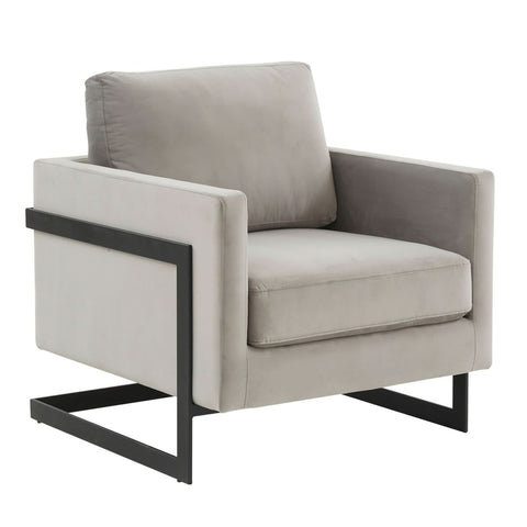 Lincoln Modern Upholstered in Fabric Accent Armchair With Gold/Black/White Metal Frame