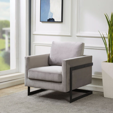 Lincoln Modern Upholstered in Fabric Accent Armchair With Gold/Black/White Metal Frame