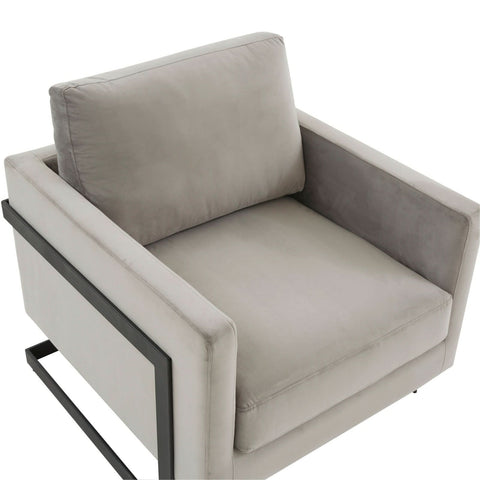 Lincoln Modern Upholstered in Fabric Accent Armchair With Gold/Black/White Metal Frame