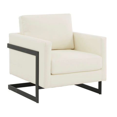 Lincoln Modern Upholstered in Fabric Accent Armchair With Gold/Black/White Metal Frame