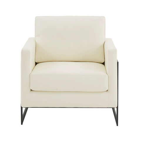 Lincoln Modern Upholstered in Fabric Accent Armchair With Gold/Black/White Metal Frame