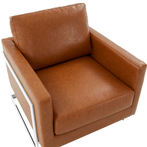 Lincoln Modern Upholstered in Fabric Accent Armchair With Gold/Black/White Metal Frame