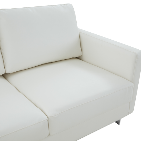 Lincoln 3-Seater Sofa Upholstered in Velvet/Leather with Black/Silver/Gold Steel Base