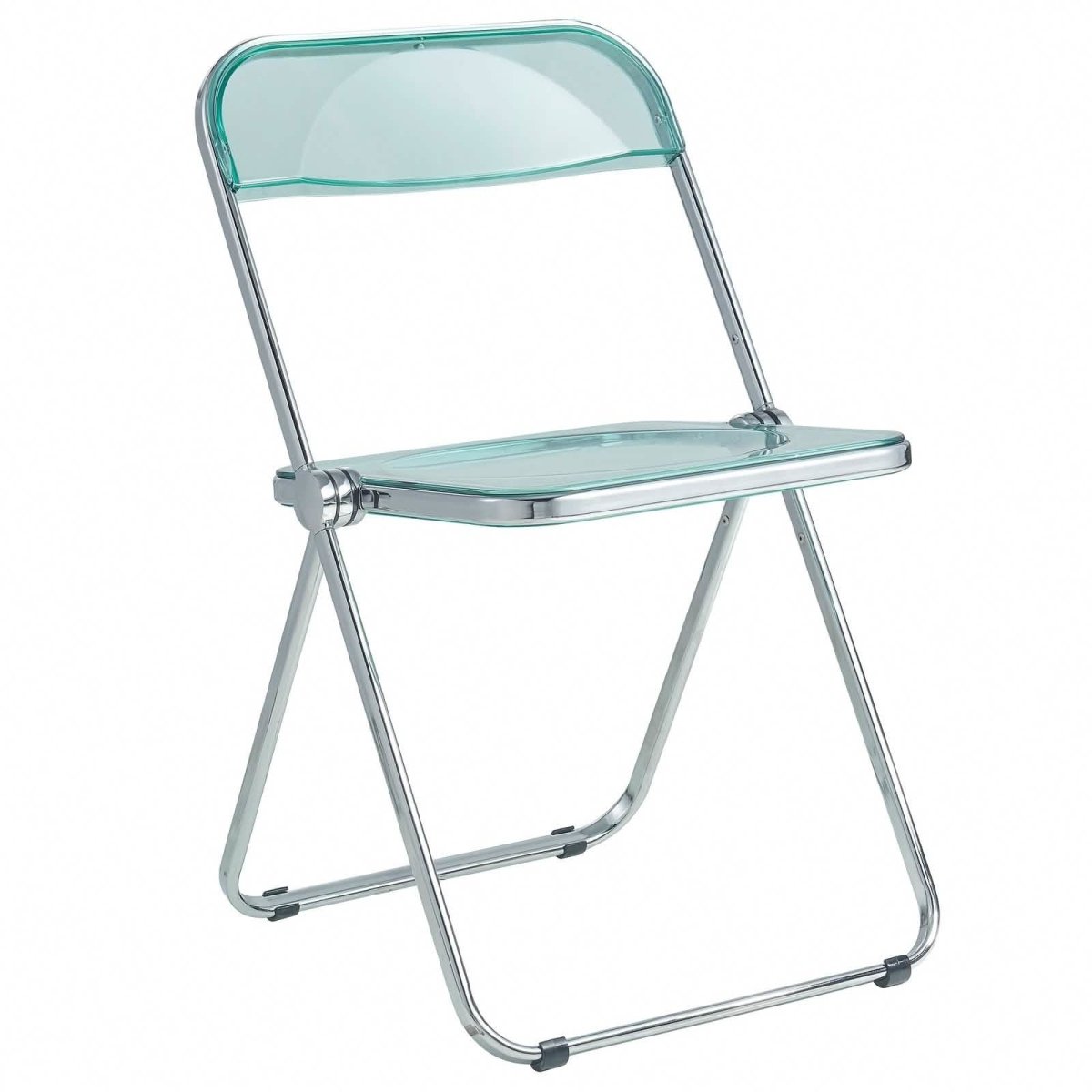 Lawrence 7 - Piece Dining Set: Folding Acrylic Chairs & Rectangular Wood Table