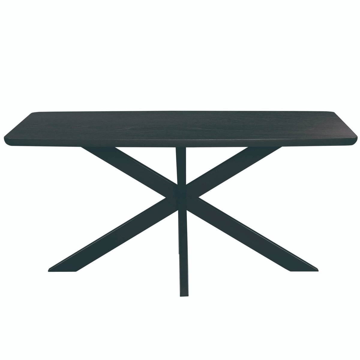 Lawrence 7 - Piece Dining Set: Folding Acrylic Chairs & Rectangular Wood Table with Geometric Base