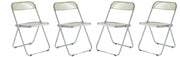 Lawrence Acrylic Folding Chair With Metal Frame Set of 4