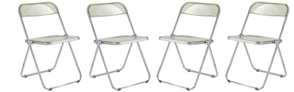 Lawrence Acrylic Folding Chair With Metal Frame Set of 4