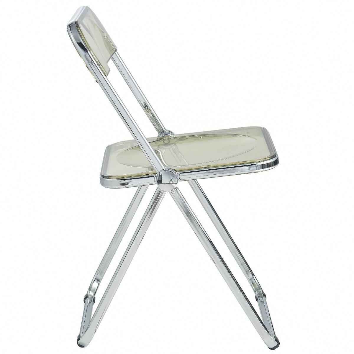 Lawrence Acrylic Folding Chair With Metal Frame Set of 4
