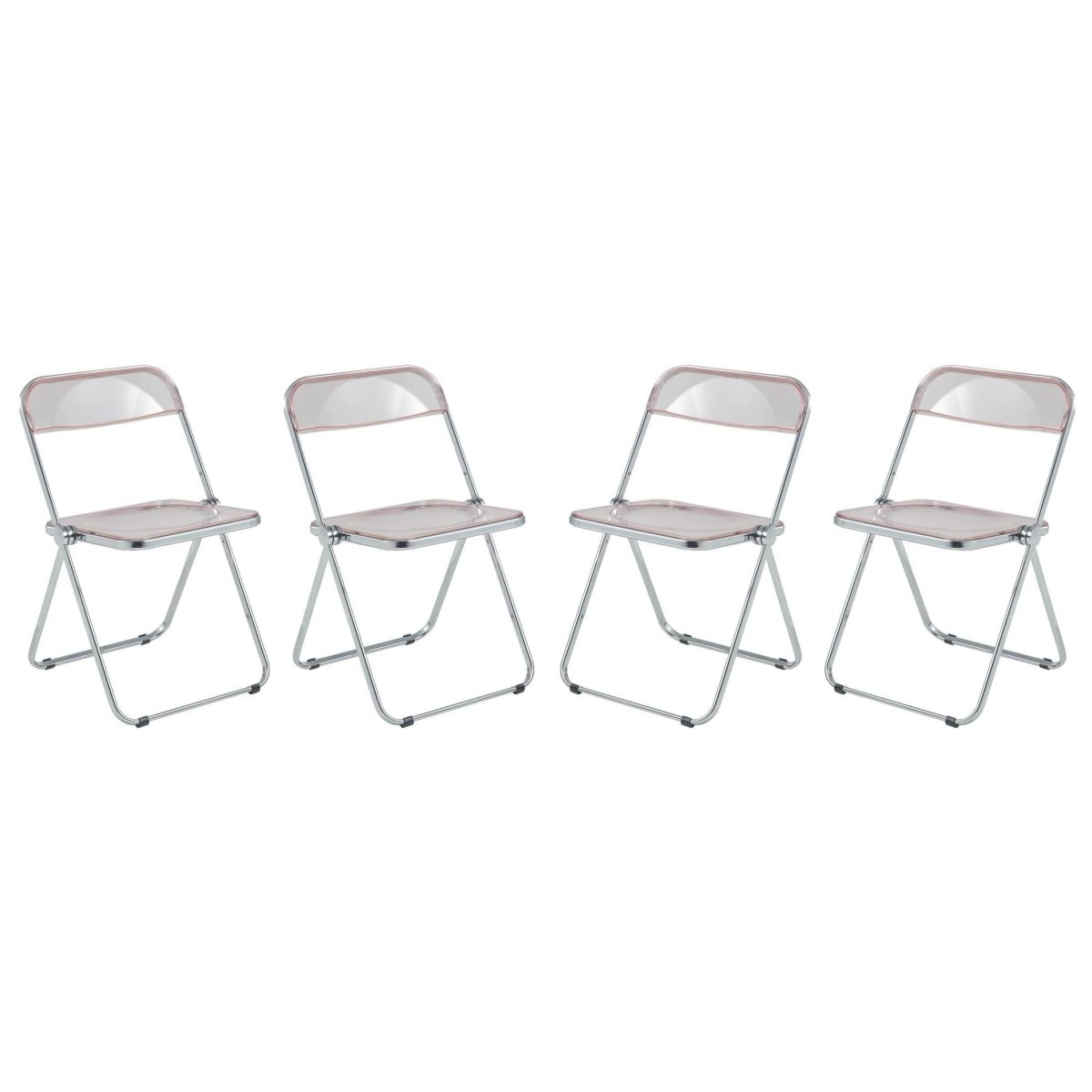 Lawrence Acrylic Folding Chair With Metal Frame Set of 4