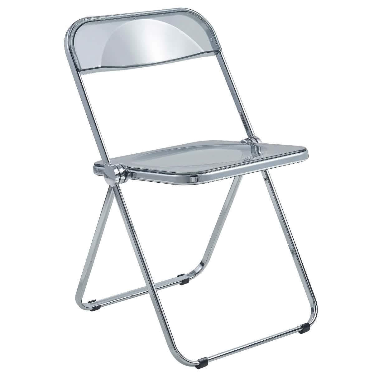 Lawrence Acrylic Folding Chair With Metal Frame Set of 4