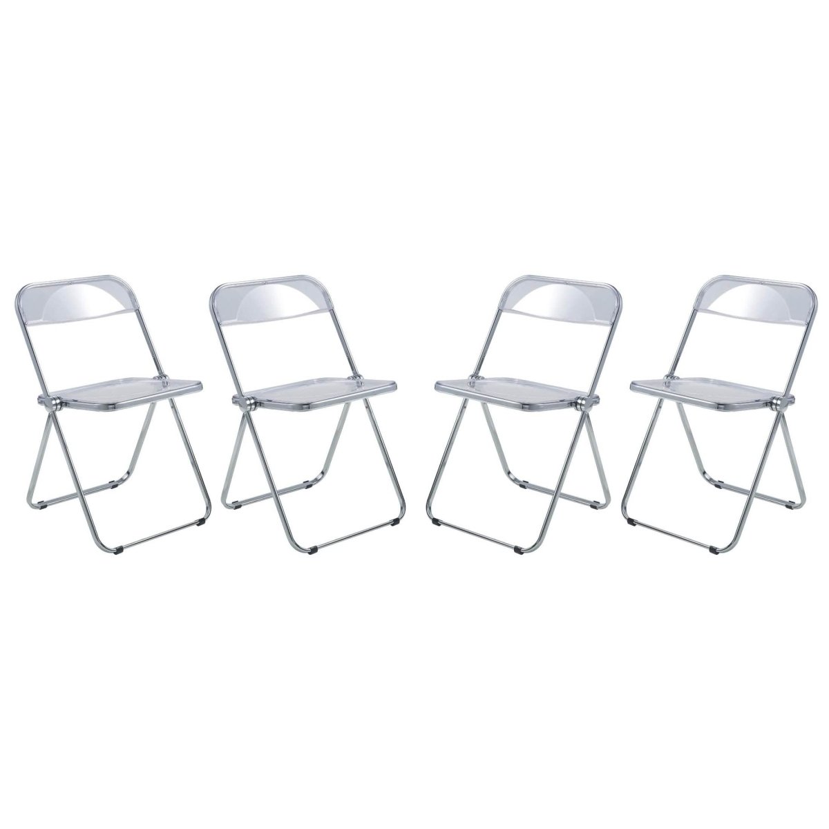 Lawrence Acrylic Folding Chair With Metal Frame Set of 4