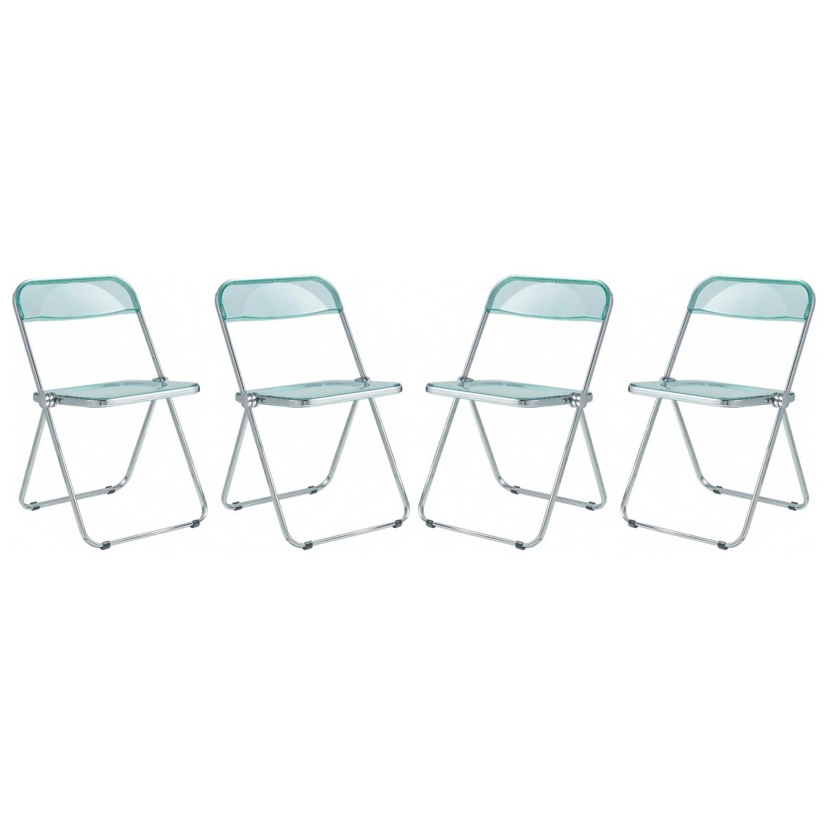 Lawrence Acrylic Folding Chair With Metal Frame Set of 4