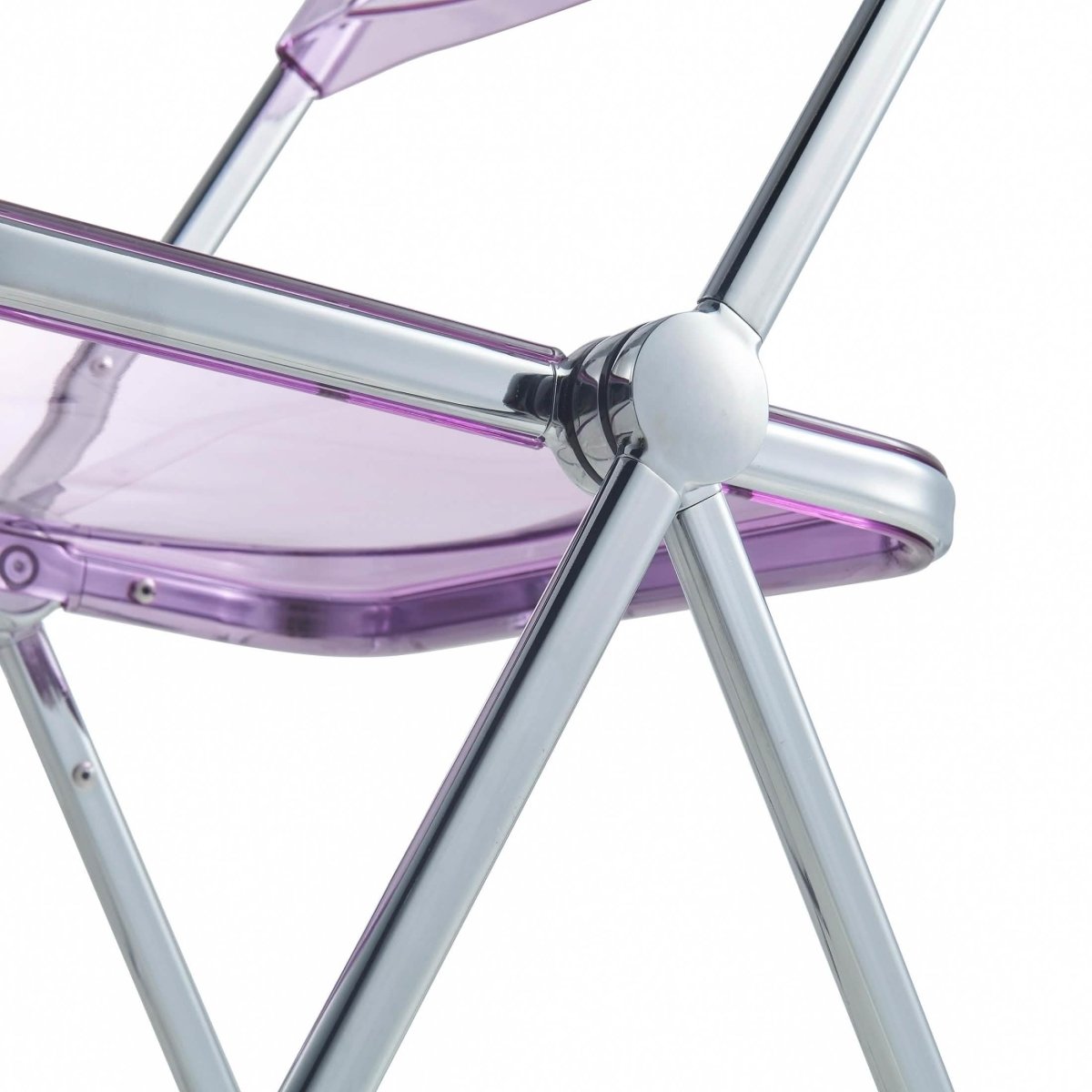 Lawrence Acrylic Folding Chair With Metal Frame Set of 4