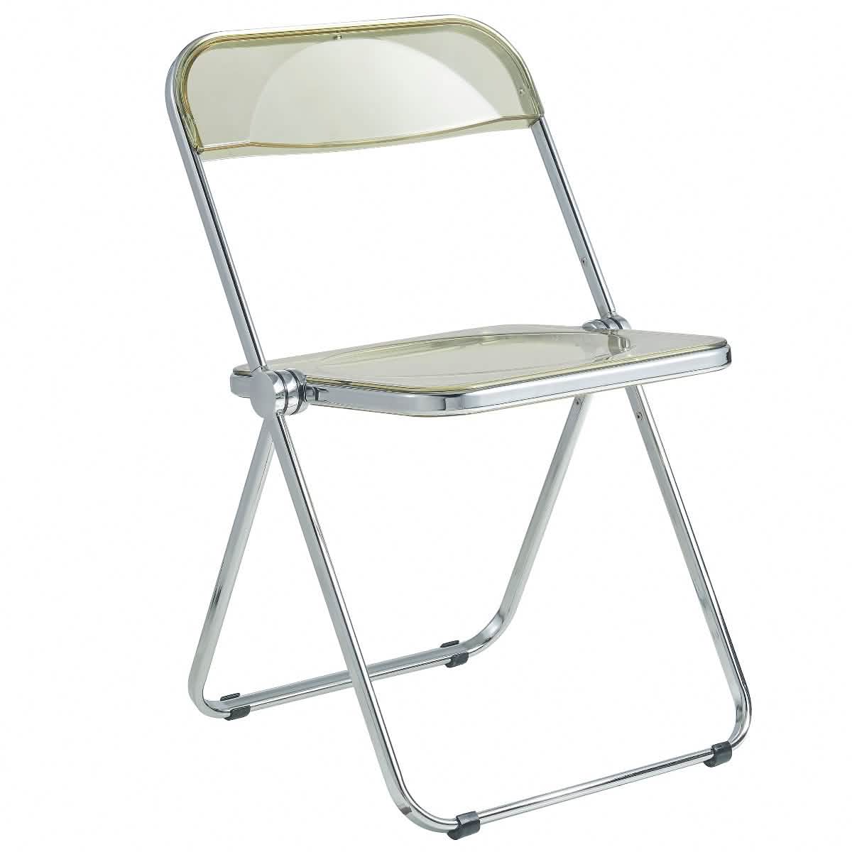 Lawrence Acrylic Folding Chair With Metal Frame Set of 4