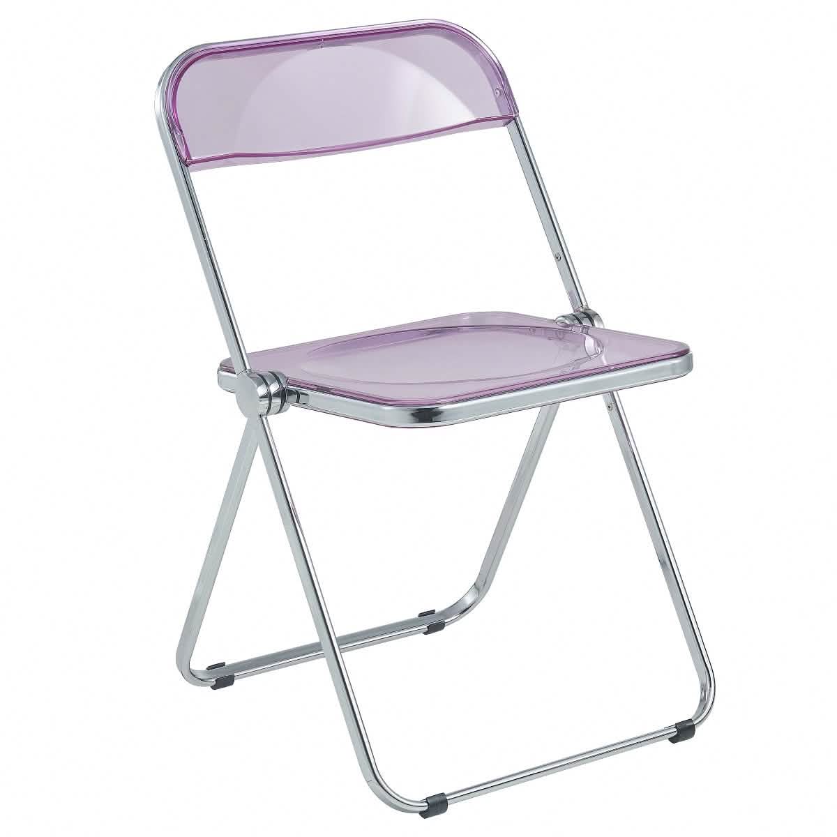 Lawrence Acrylic Folding Chair With Metal Frame Set of 4