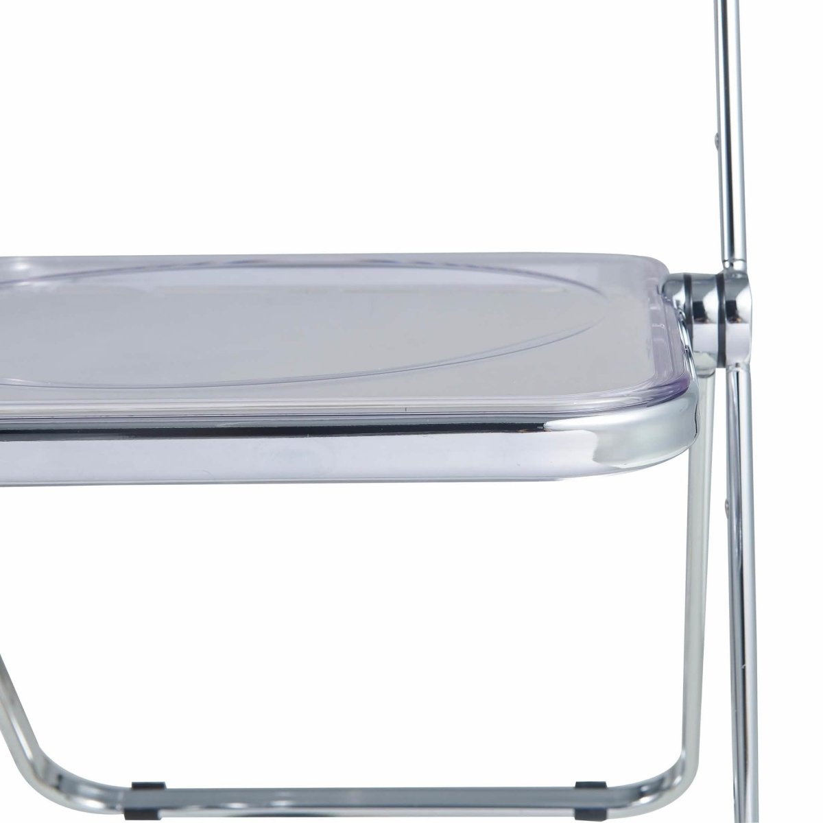 Lawrence Acrylic Folding Chair With Metal Frame Set of 4