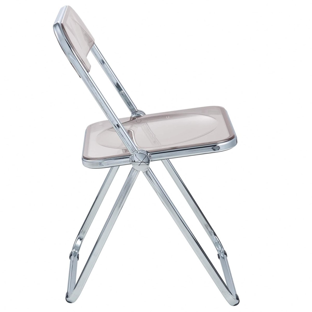 Lawrence Acrylic Folding Chair With Metal Frame Set of 4