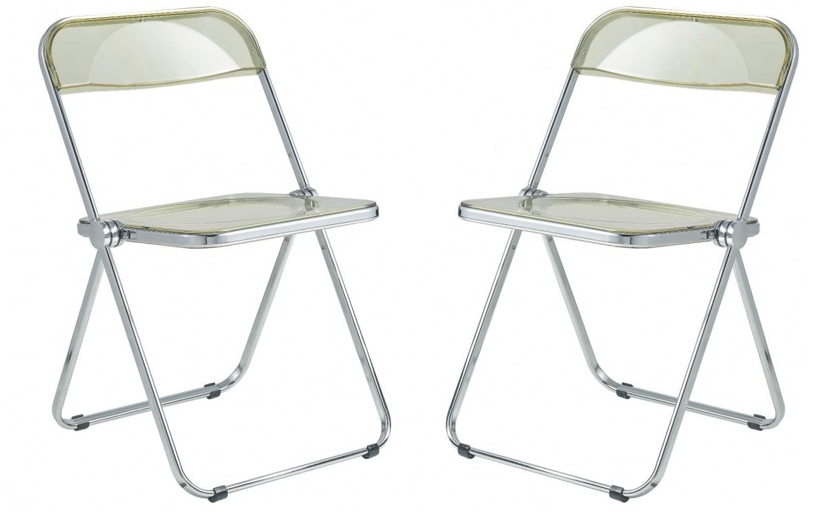 Lawrence Acrylic Folding Chair With Metal Frame Set of 4
