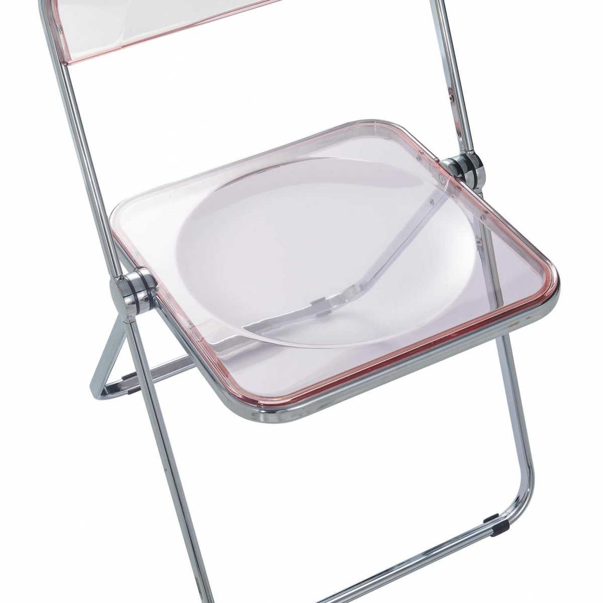 Lawrence Acrylic Folding Chair With Metal Frame Set of 4