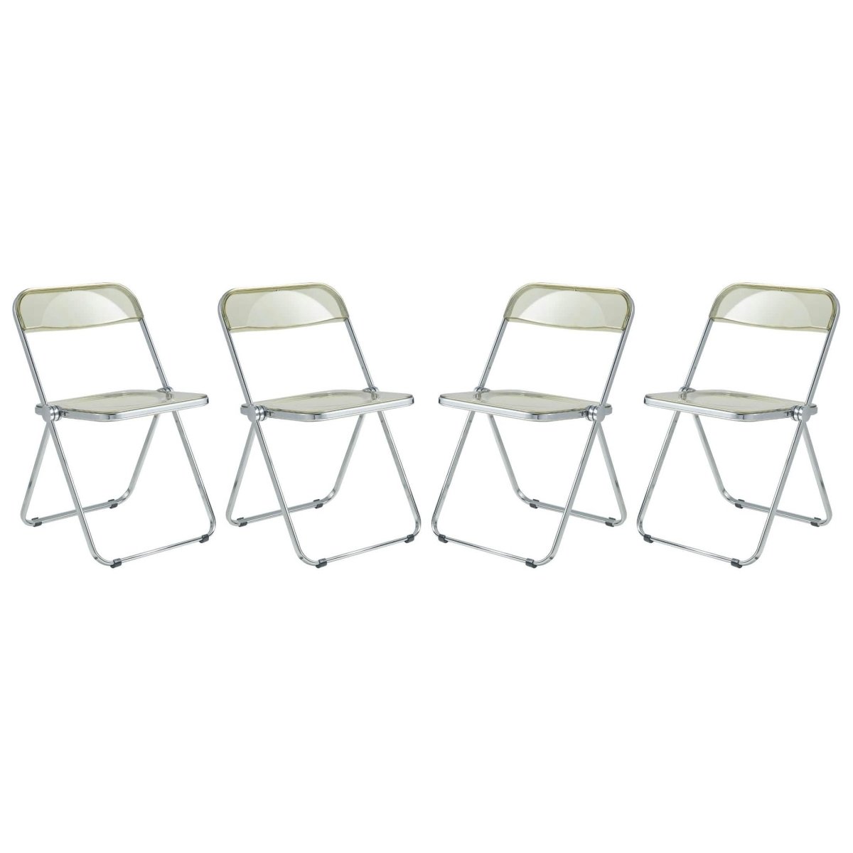 Lawrence Acrylic Folding Chair With Metal Frame Set of 4