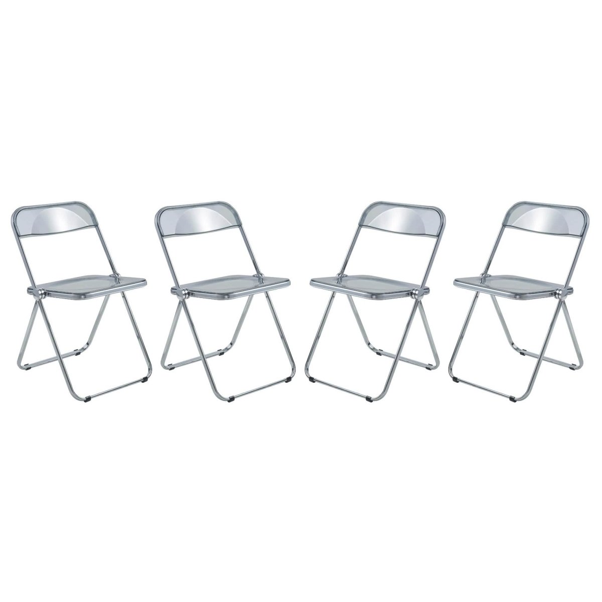 Lawrence Acrylic Folding Chair With Metal Frame Set of 4