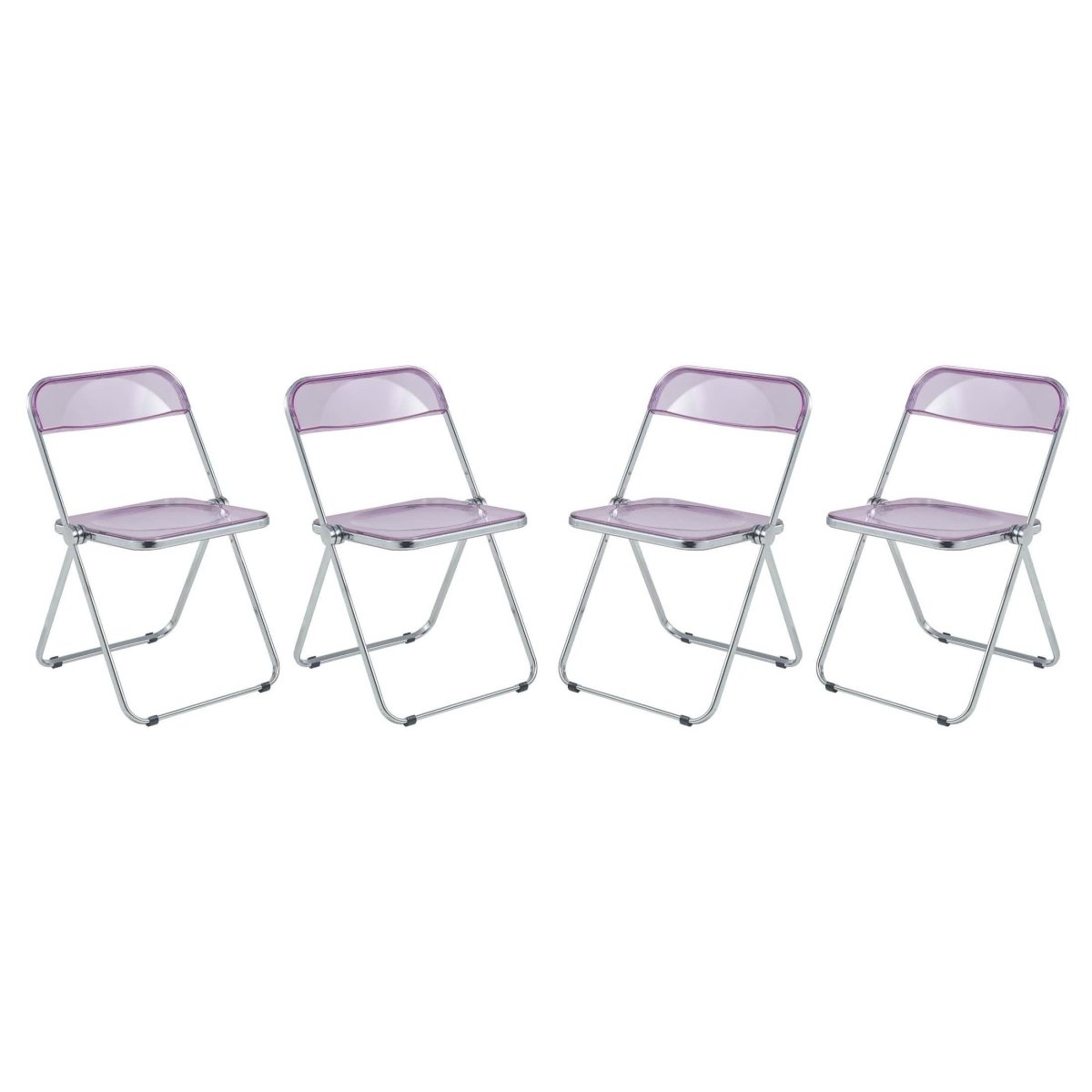 Lawrence Acrylic Folding Chair With Metal Frame Set of 4