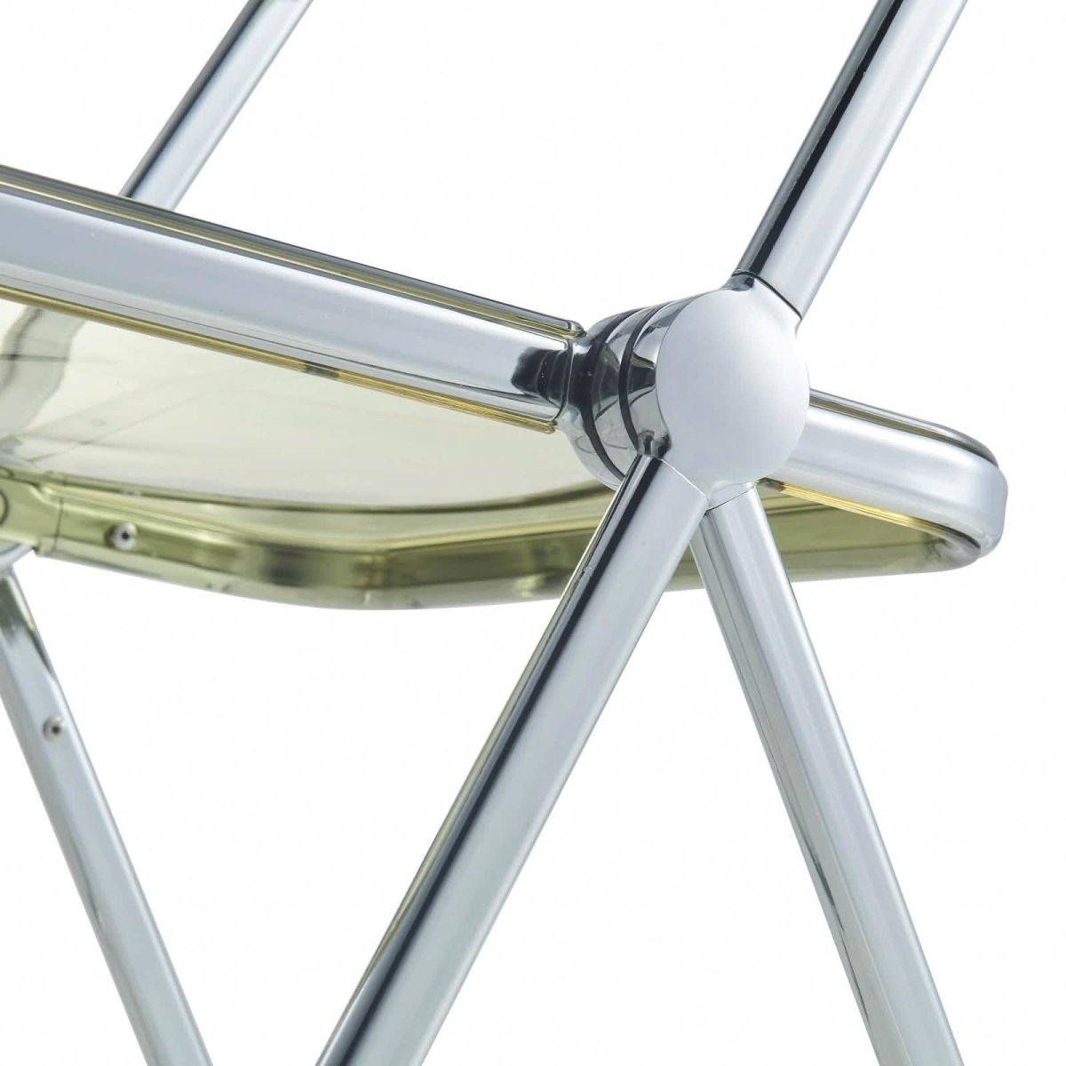Lawrence Acrylic Folding Chair With Metal Frame Set of 4