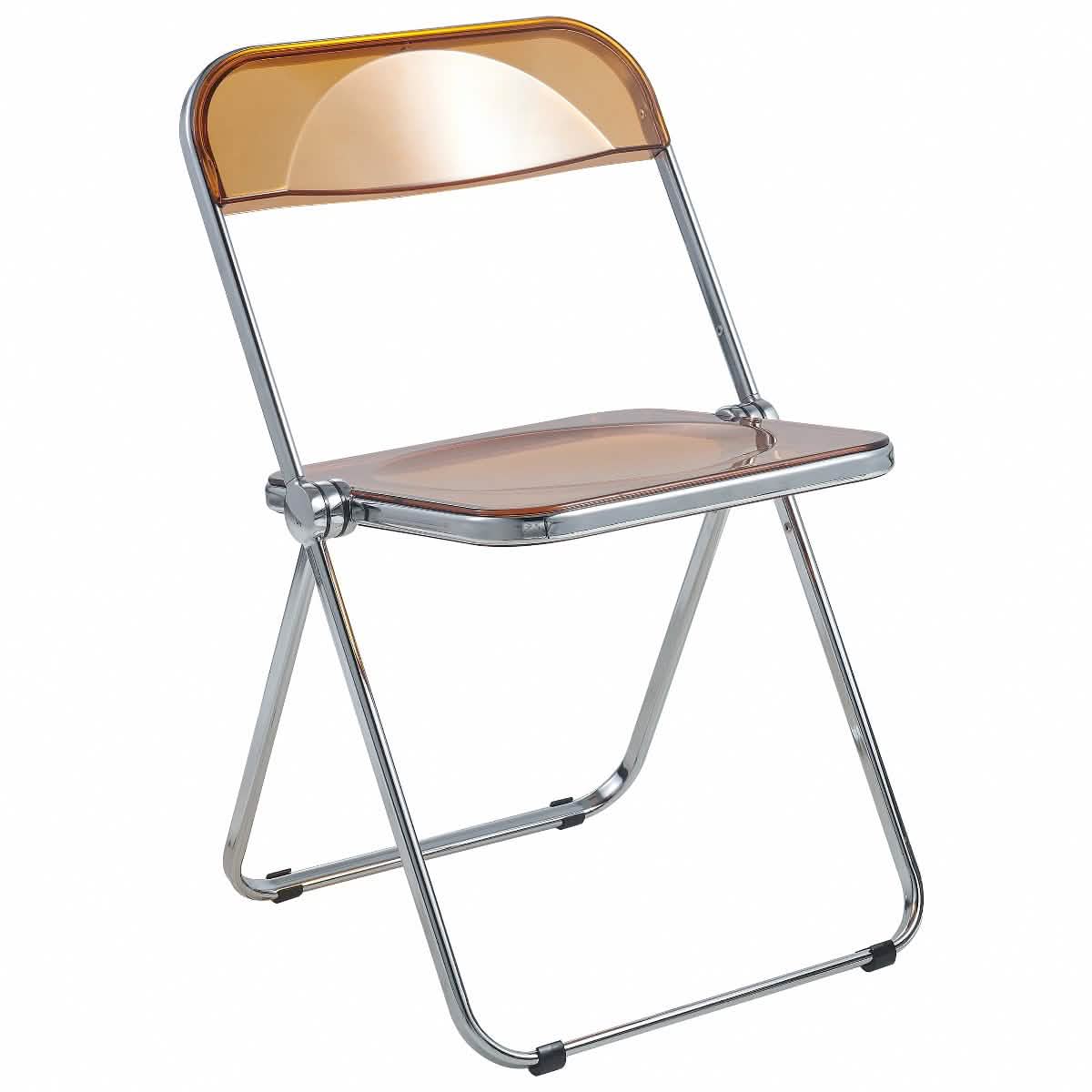 Lawrence Acrylic Folding Chair With Metal Frame Set of 4