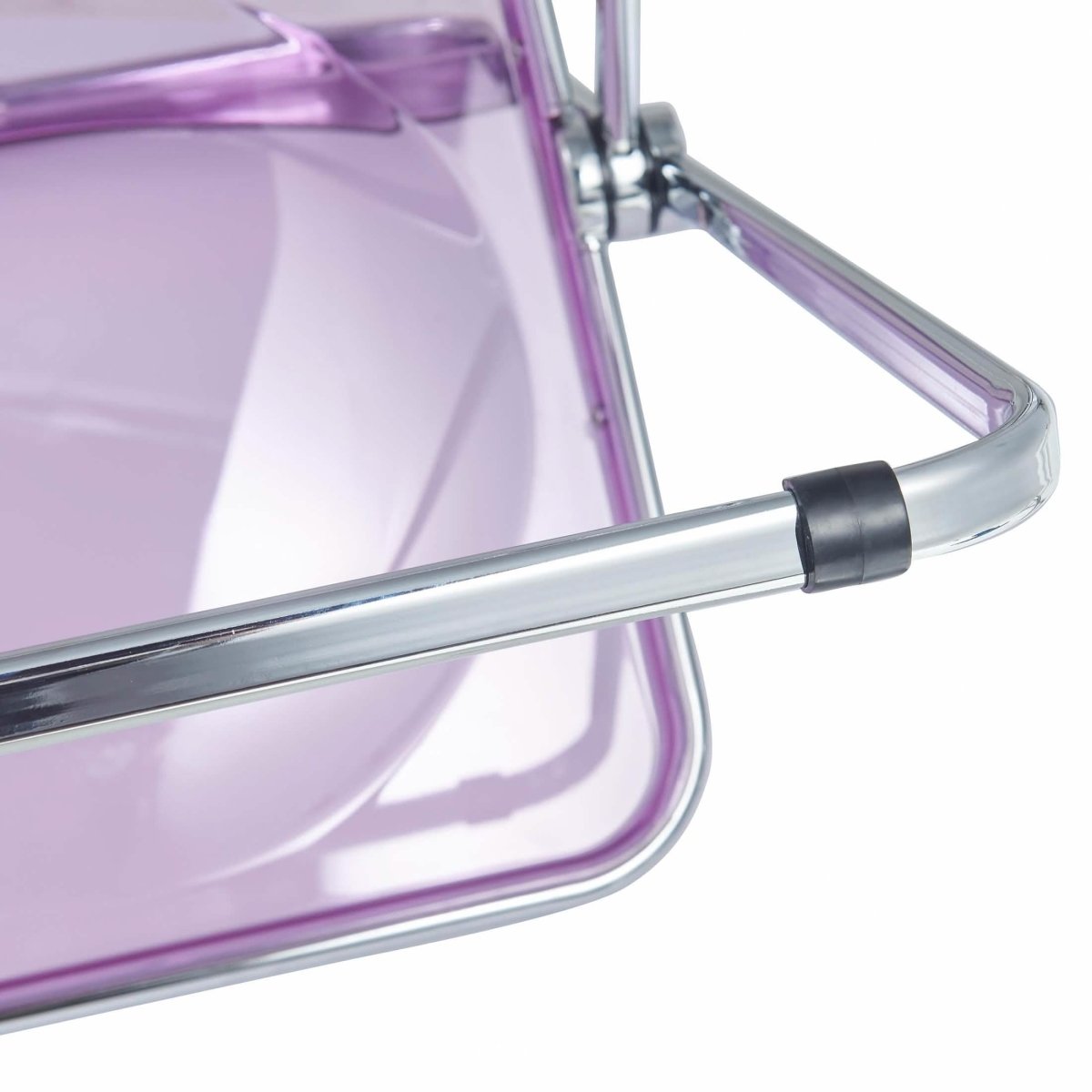 Lawrence Acrylic Folding Chair With Metal Frame Set of 4