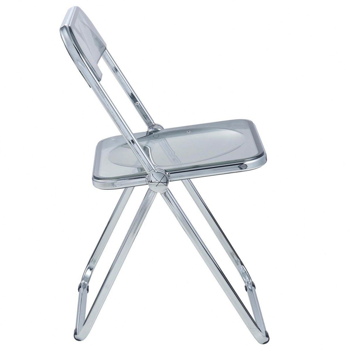 Lawrence Acrylic Folding Chair With Metal Frame Set of 4