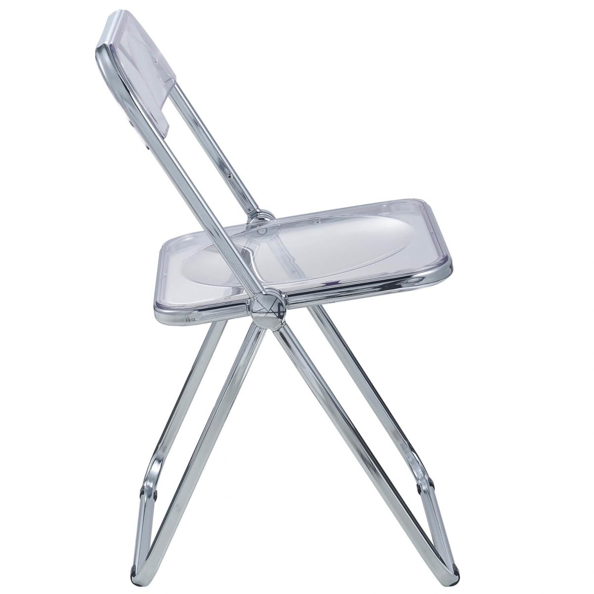 Lawrence Acrylic Folding Chair With Metal Frame Set of 4