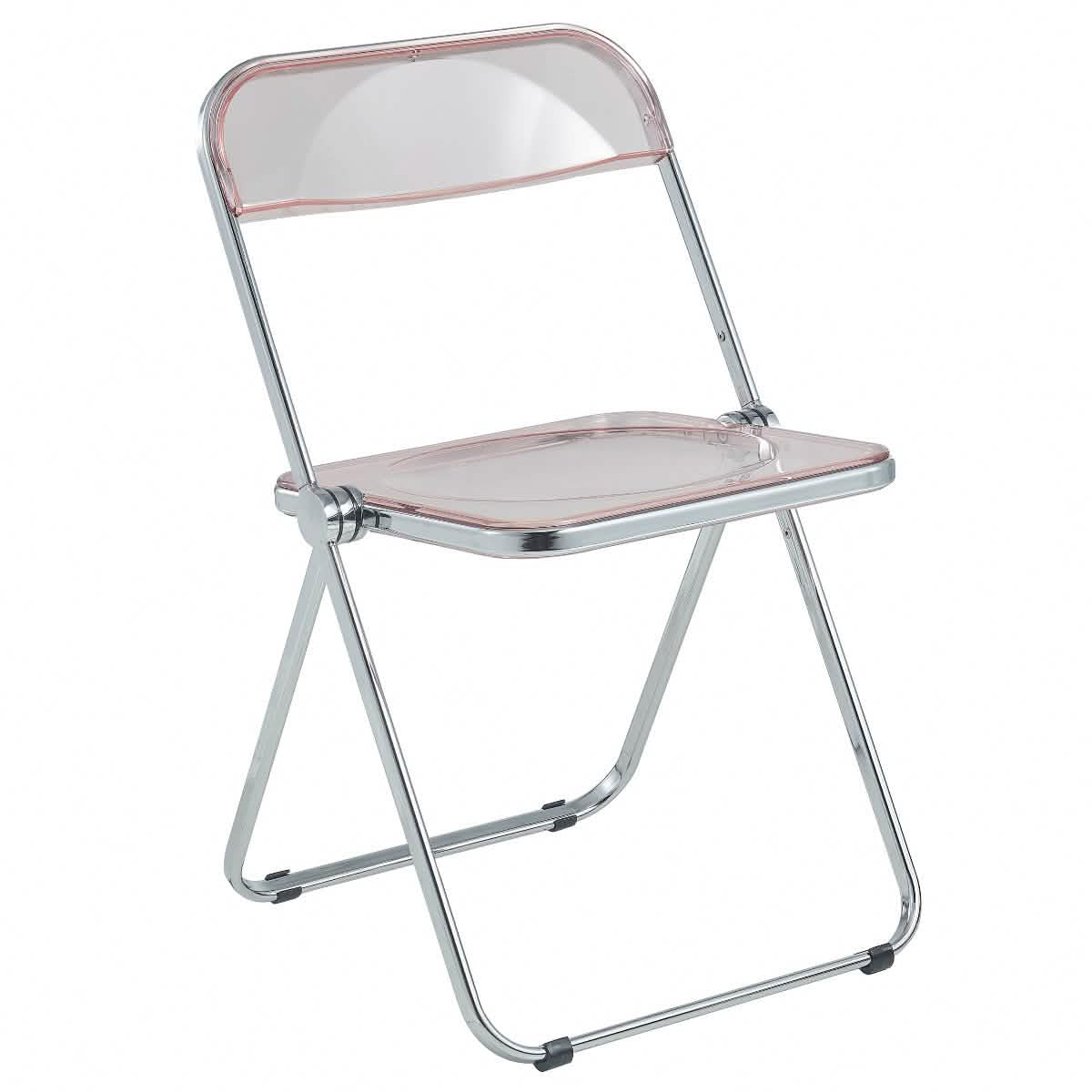 Lawrence Acrylic Folding Chair With Metal Frame Set of 4