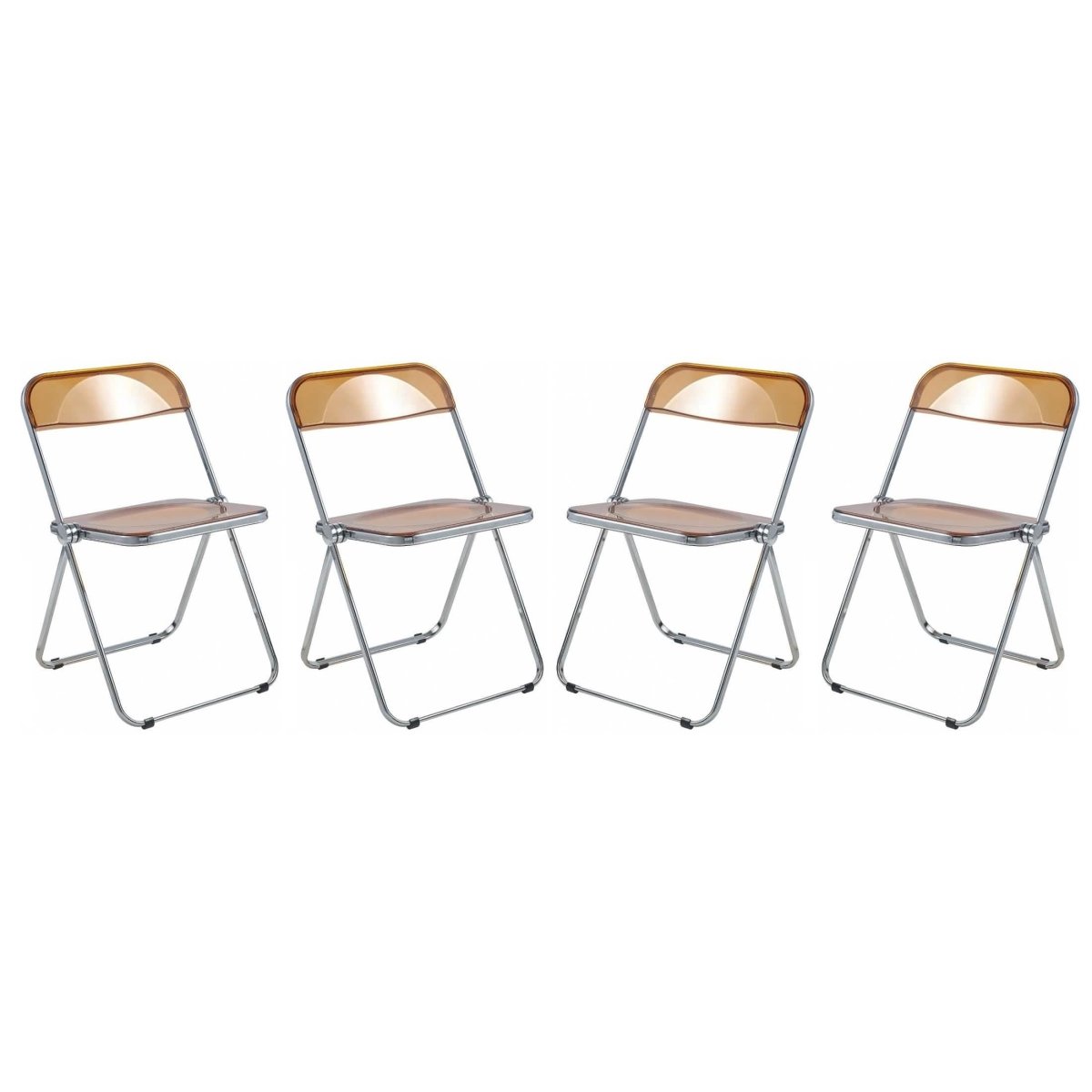 Lawrence Acrylic Folding Chair With Metal Frame Set of 4