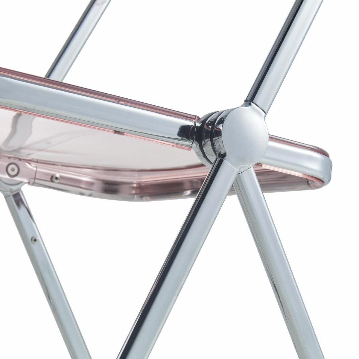 Lawrence Acrylic Folding Chair With Metal Frame Set of 4