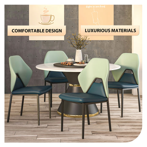 Eclat Collection Modern Upholstered Leather Dining Chair Set of 2