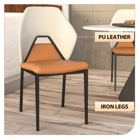 Eclat Collection Modern Upholstered Leather Dining Chair Set of 2