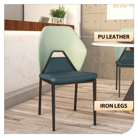 Eclat Collection Modern Upholstered Leather Dining Chair Set of 2