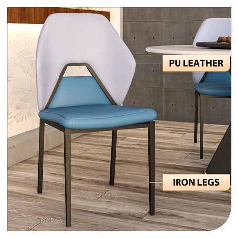 Eclat Collection Modern Upholstered Leather Dining Chair Set of 2