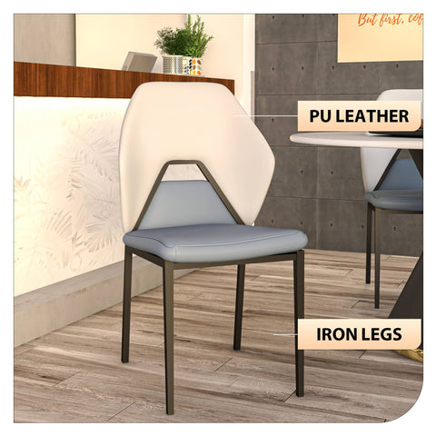 Eclat Collection Modern Upholstered Leather Dining Chair Set of 2