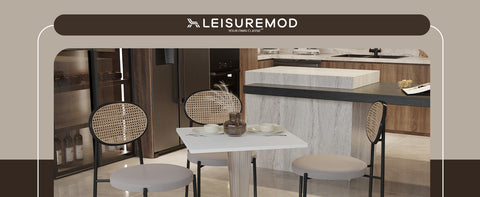 Glen Square Dining Table with a Square MDF Tabletop in Acrylic and Chrome Metal Base