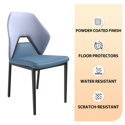 Eclat Collection Modern Upholstered Leather Dining Chair Set of 2