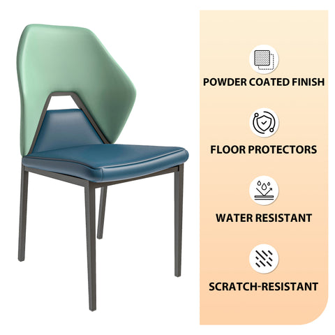 Eclat Collection Modern Upholstered Leather Dining Chair Set of 2