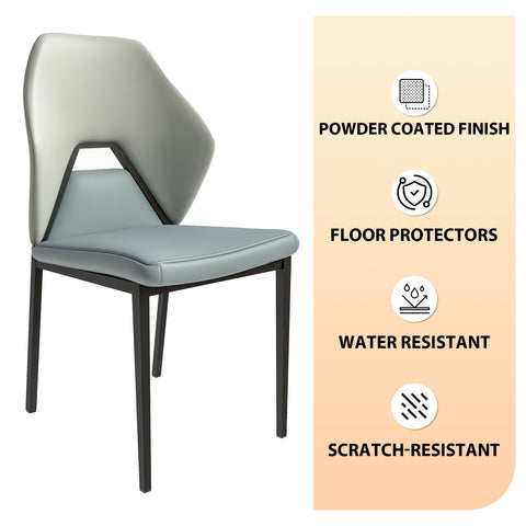 Eclat Collection Modern Upholstered Leather Dining Chair Set of 2