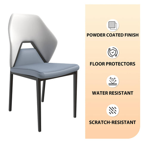Eclat Collection Modern Upholstered Leather Dining Chair Set of 2