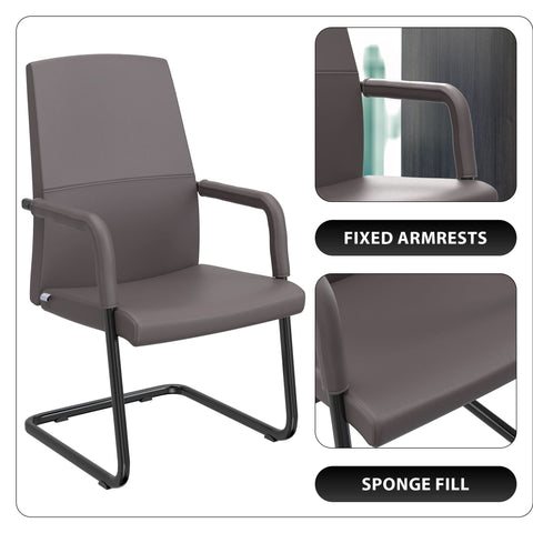 Evander Leather Office Chair With Aluminum Frame