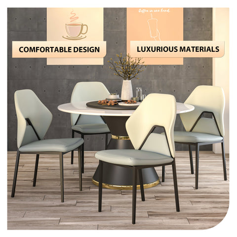 Eclat Collection Modern Upholstered Leather Dining Chair Set of 2