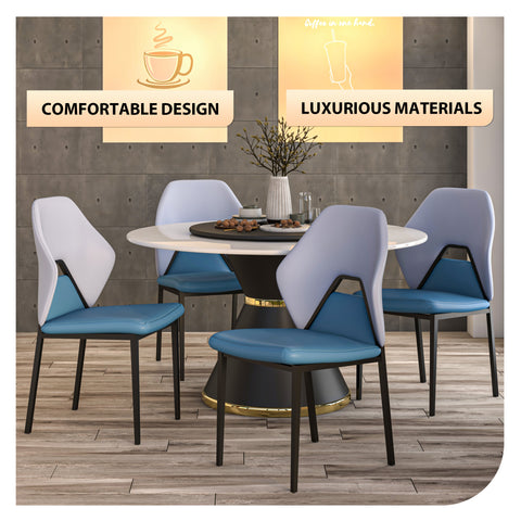 Eclat Collection Modern Upholstered Leather Dining Chair Set of 2