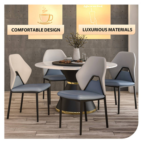 Eclat Collection Modern Upholstered Leather Dining Chair Set of 2